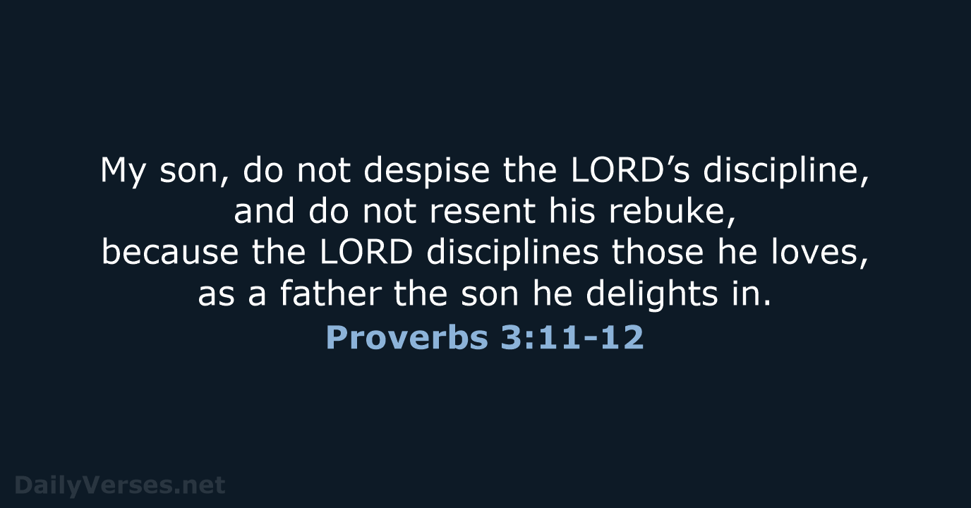 Proverbs 3:11-12 - NIV