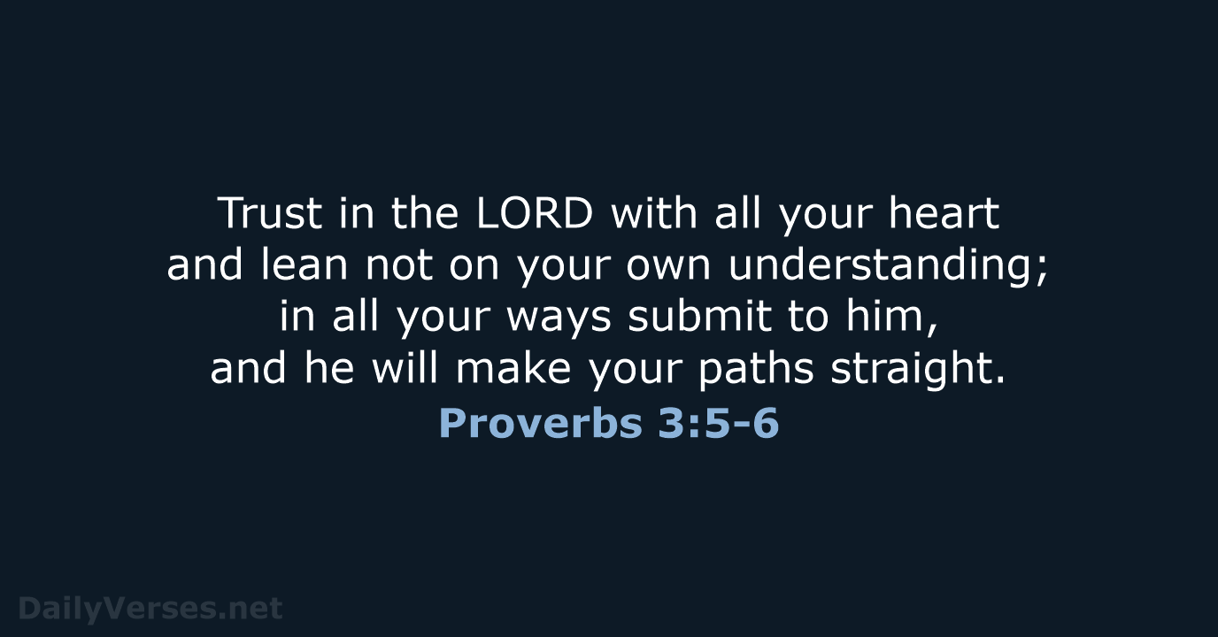 Proverbs 3:5-6 - NIV