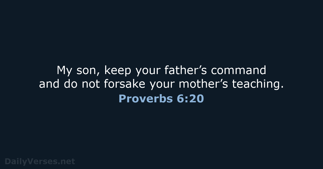 Proverbs 6:20 - NIV