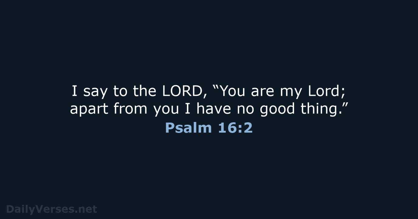 Psalm 16:2 - NIV