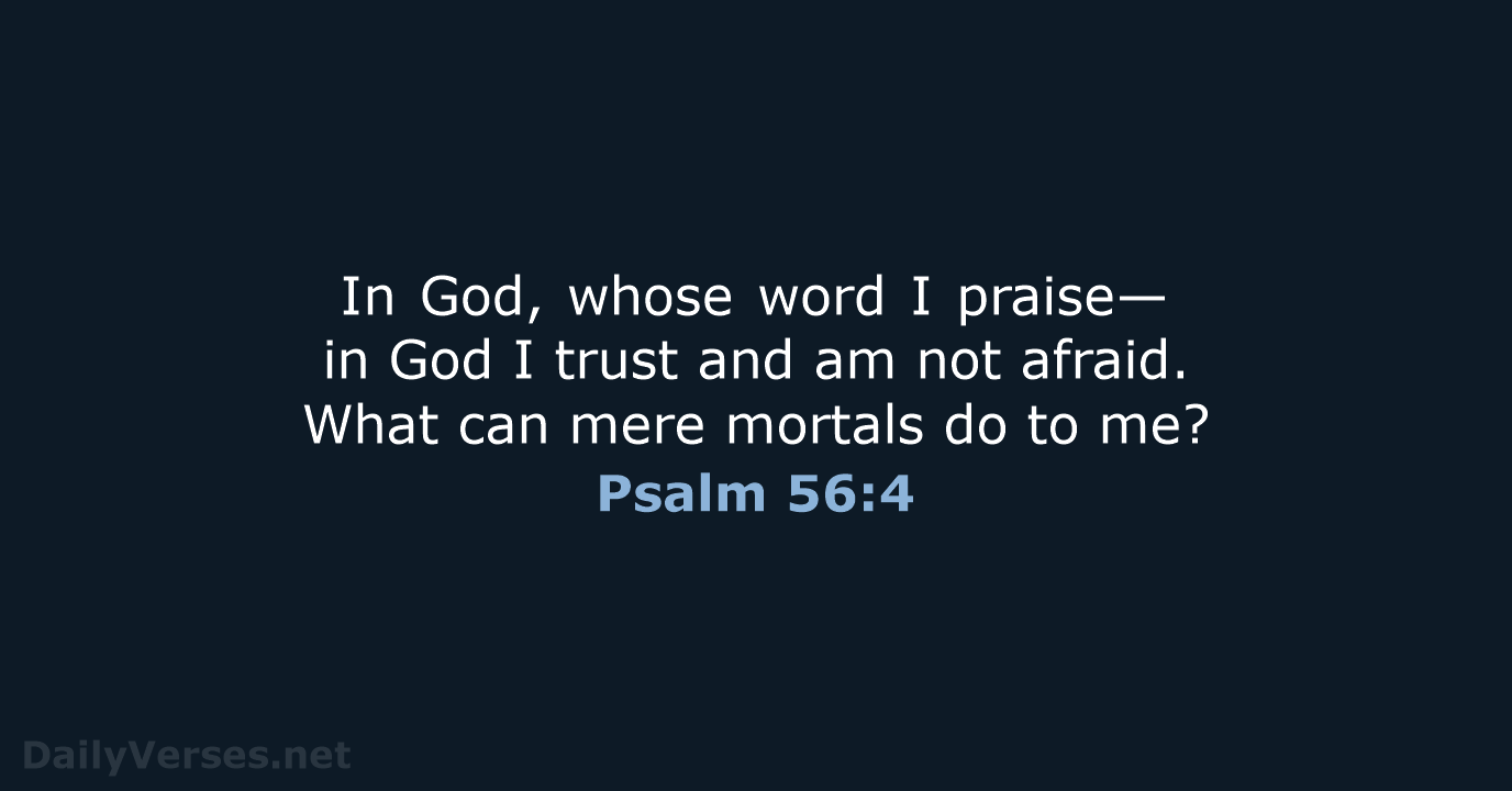 Psalm 56:4 - NIV