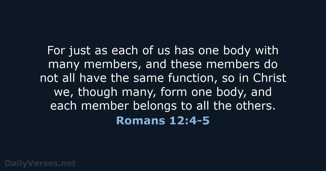 Romans 12:4-5 - NIV