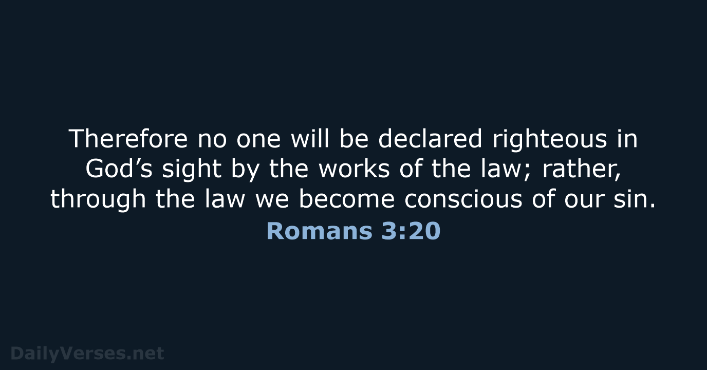 Romans 3:20 - NIV