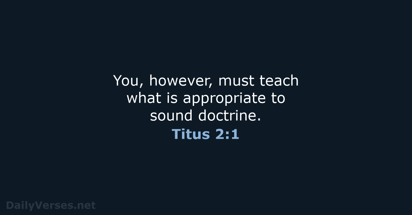 Titus 2:1 - NIV