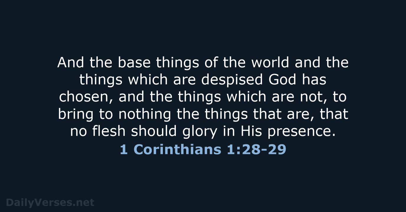 1 Corinthians 1:28-29 - NKJV