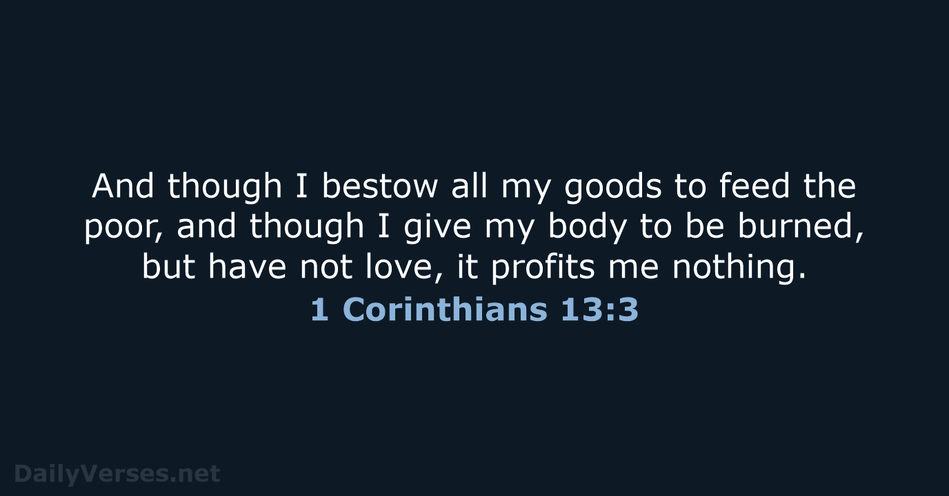 1 Corinthians 13:3 - NKJV