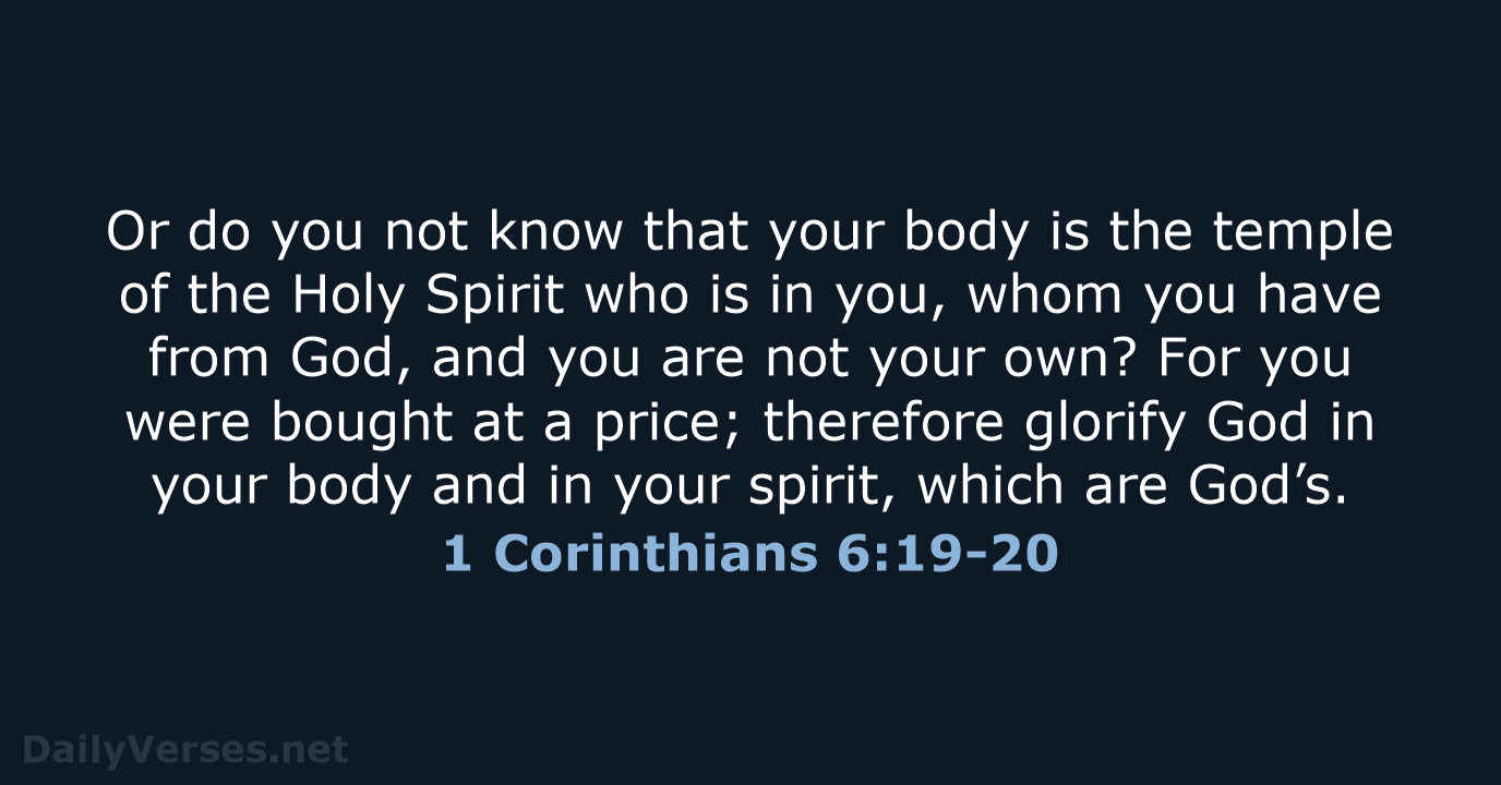 1 Corinthians 6 19 20 Bible Verse NKJV DailyVerses