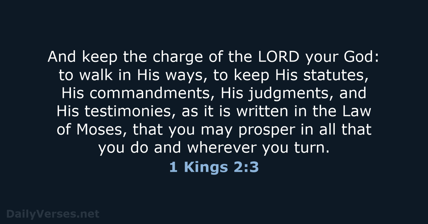 1 Kings 2:3 - NKJV