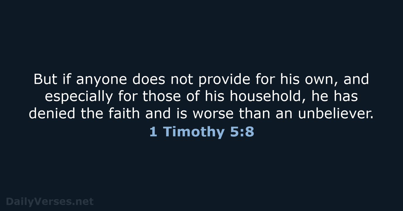 1 Timothy 5:8 - NKJV
