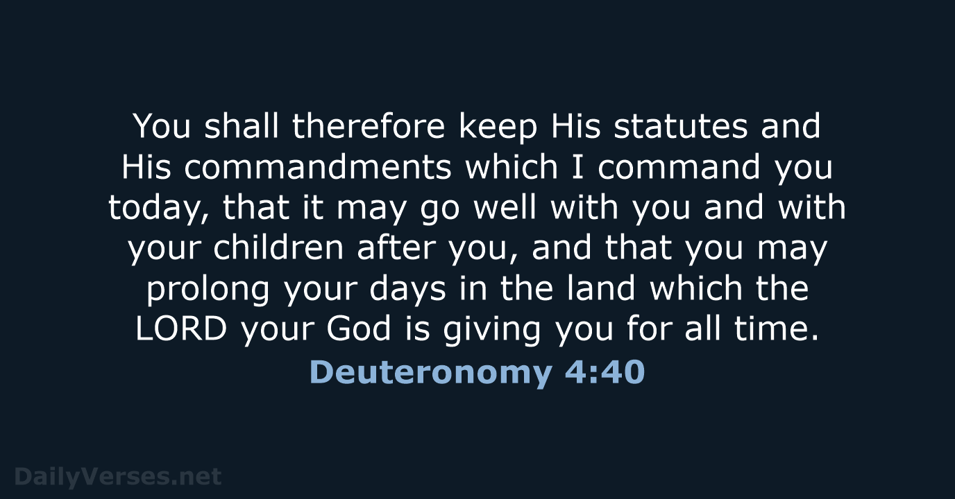 Deuteronomy 4:40 - NKJV