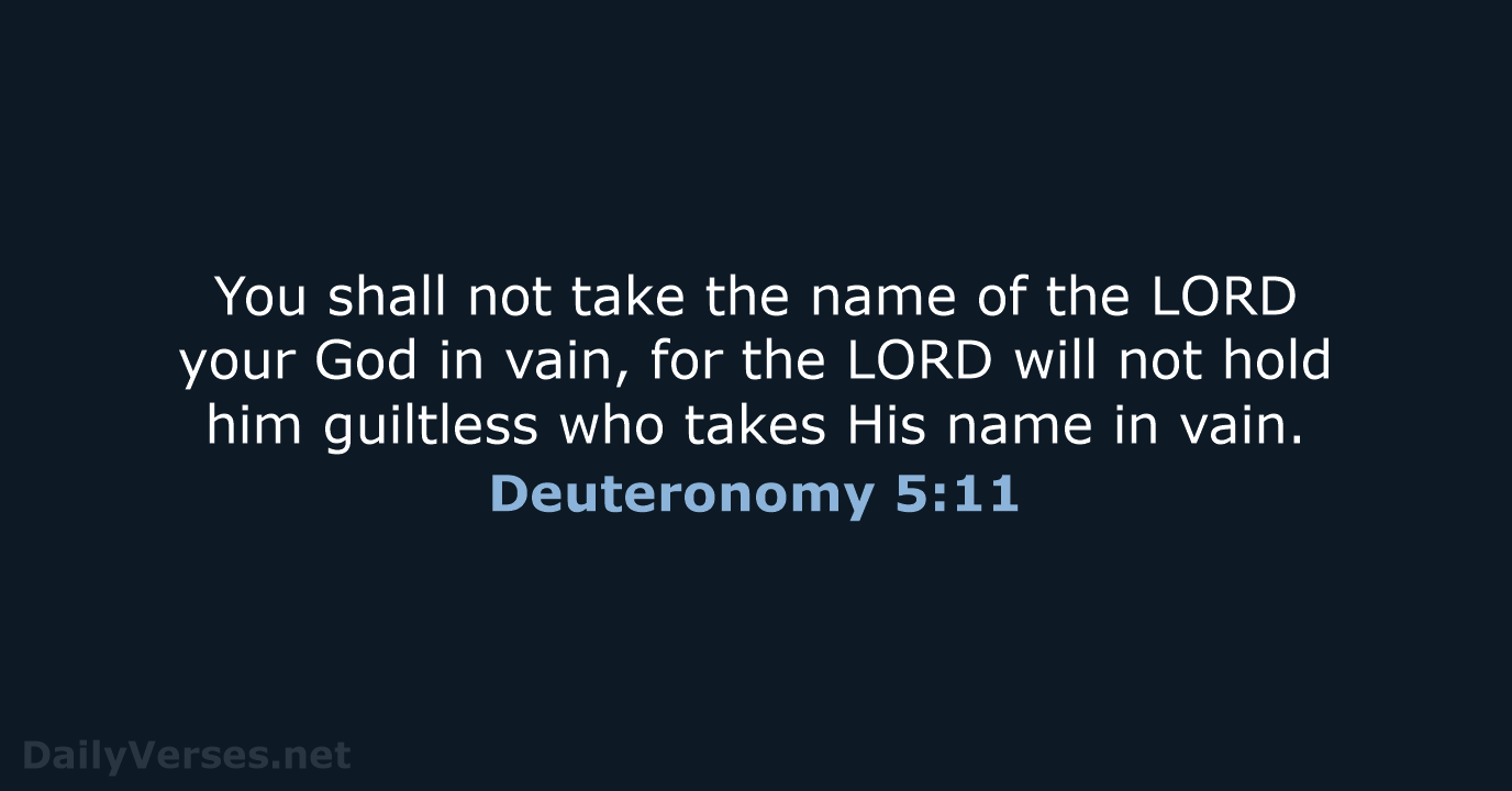 deuteronomy 5 11 nkjv