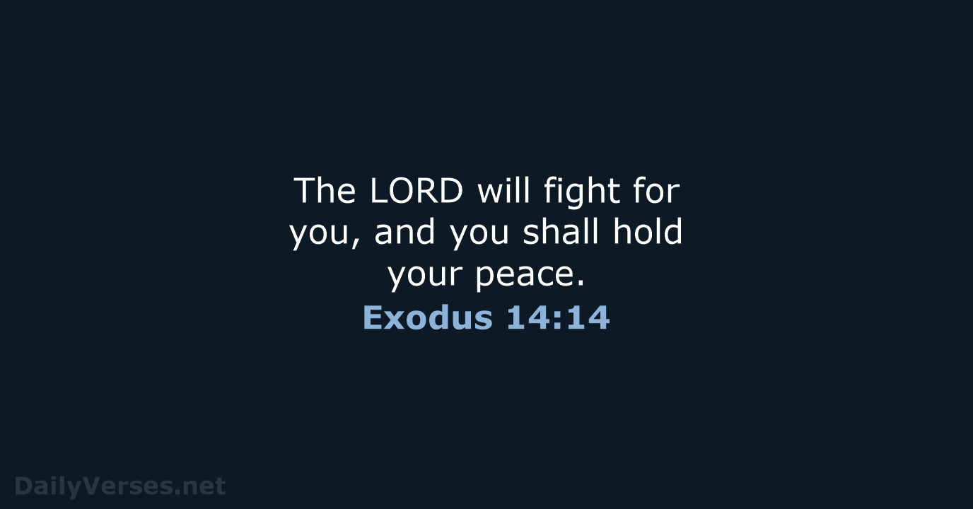 The LORD will fight for you, and you shall hold your peace. Exodus 14:14