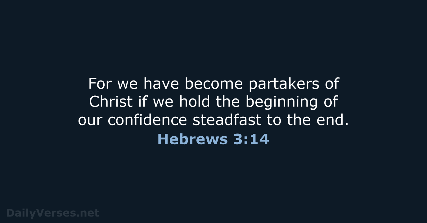 Hebrews 3:14 - NKJV