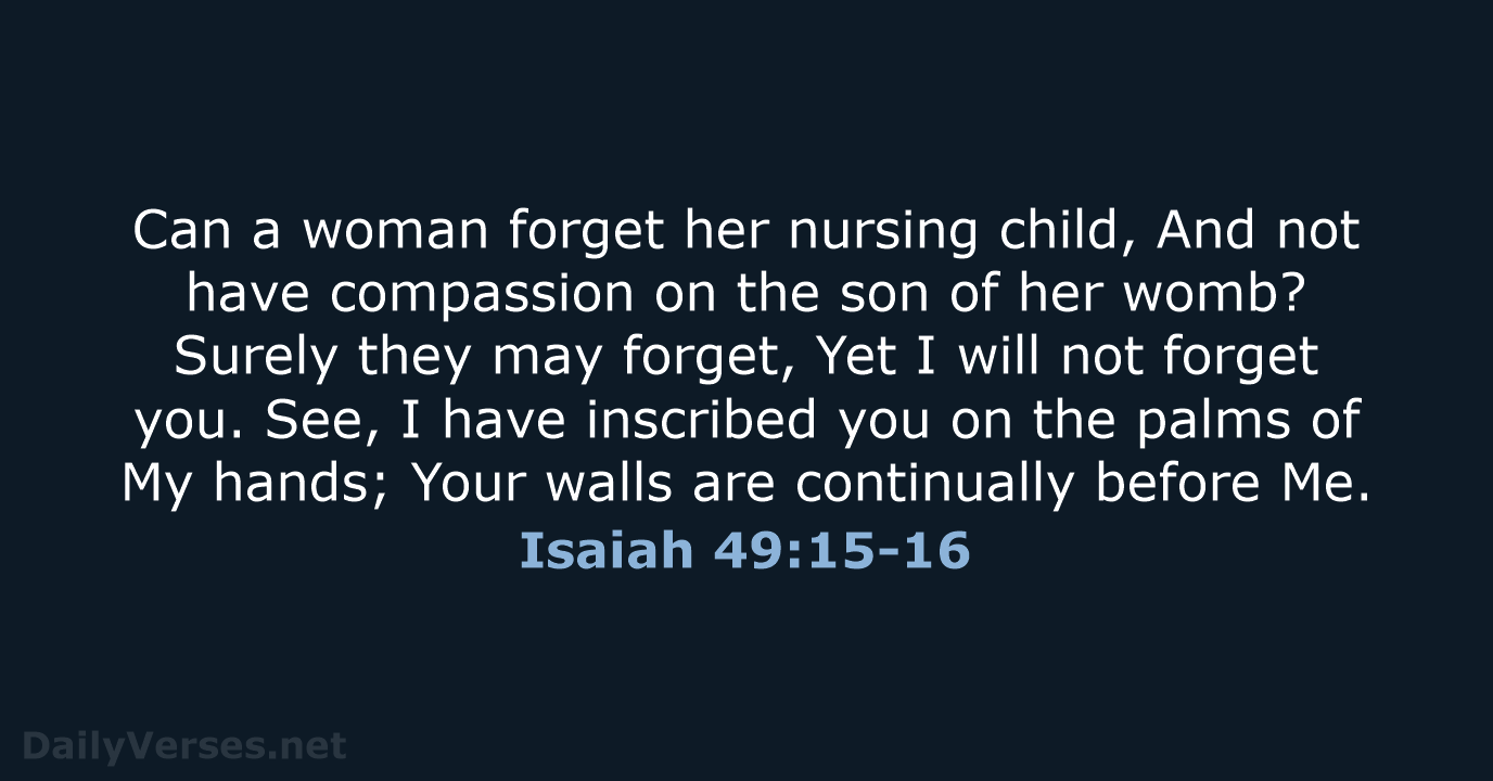 Isaiah 49:15-16 - NKJV