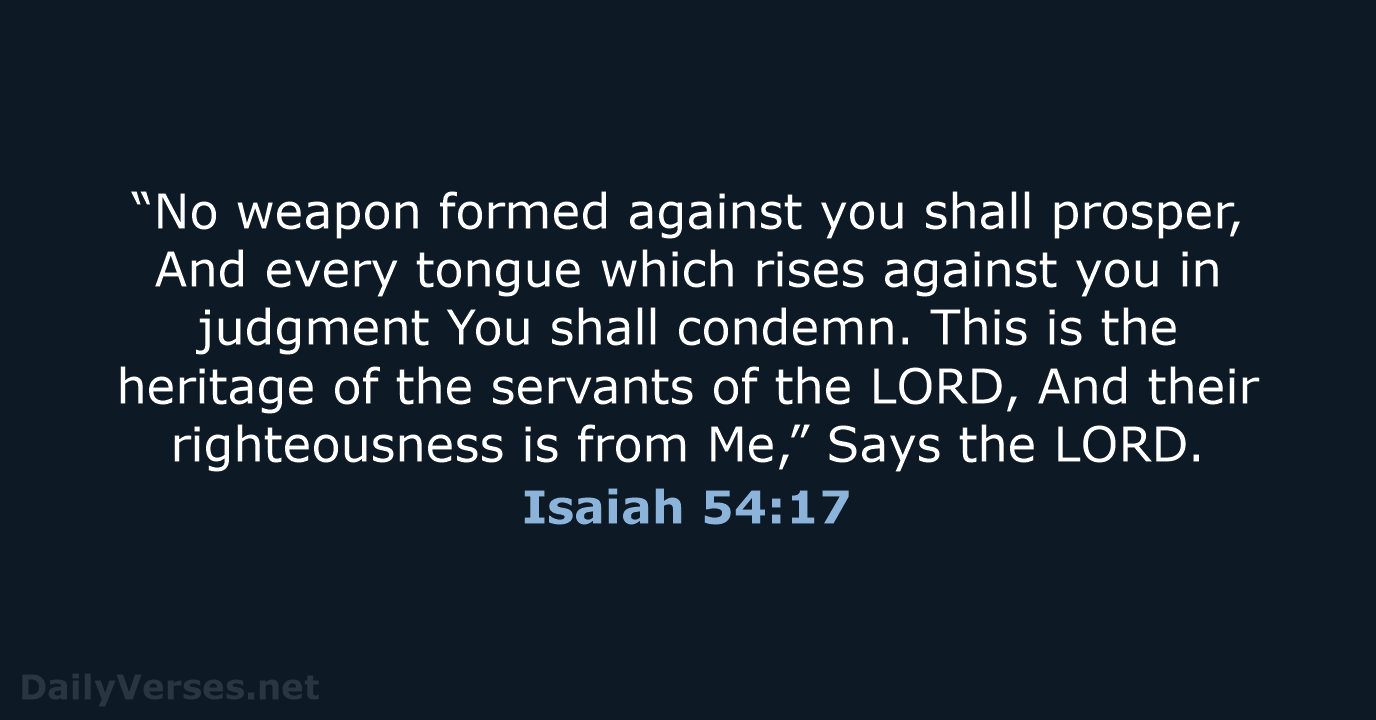 March 2 2020 Bible Verse Of The Day NKJV Isaiah 54 17 