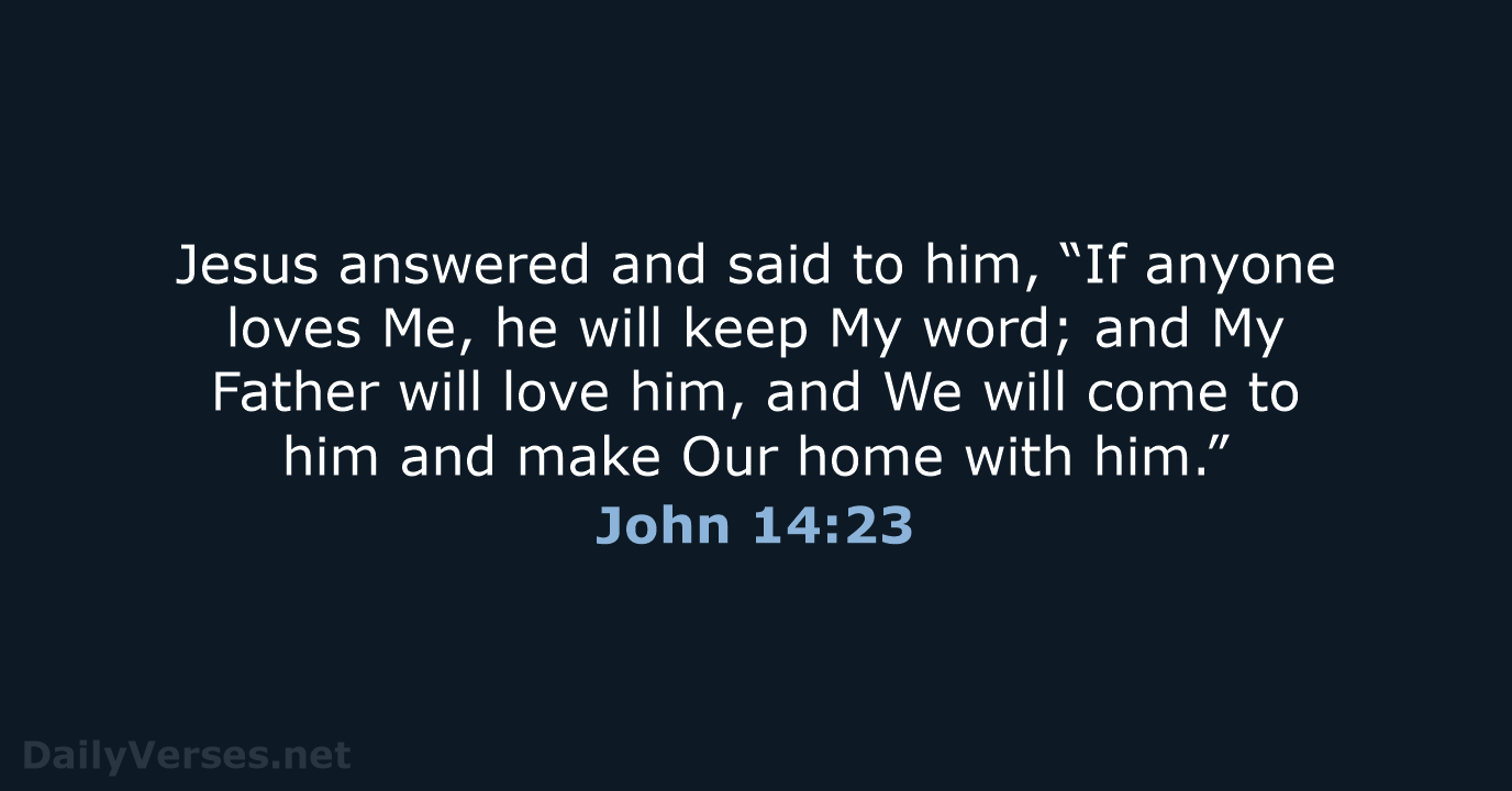 Jesus answered and said to him, “If anyone loves Me, he will… John 14:23