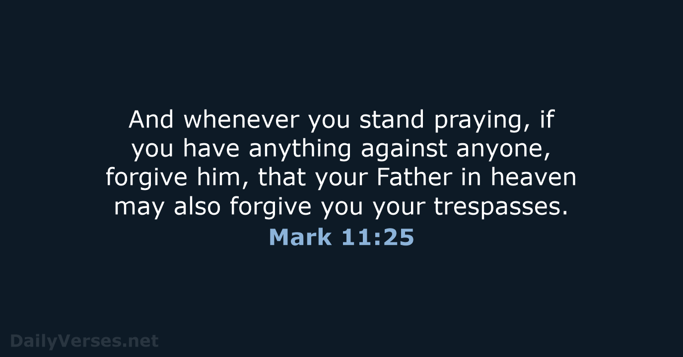 September 10 2019 Bible Verse Of The Day NKJV Mark 11 25 