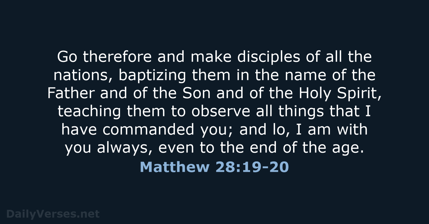Matthew 28 19 20 Bible Verse NKJV DailyVerses