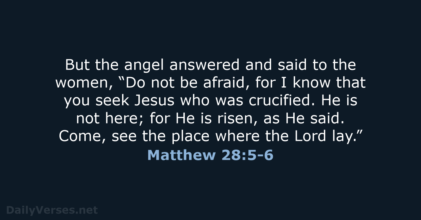 Matthew 28 5 6 Bible Verse NKJV DailyVerses