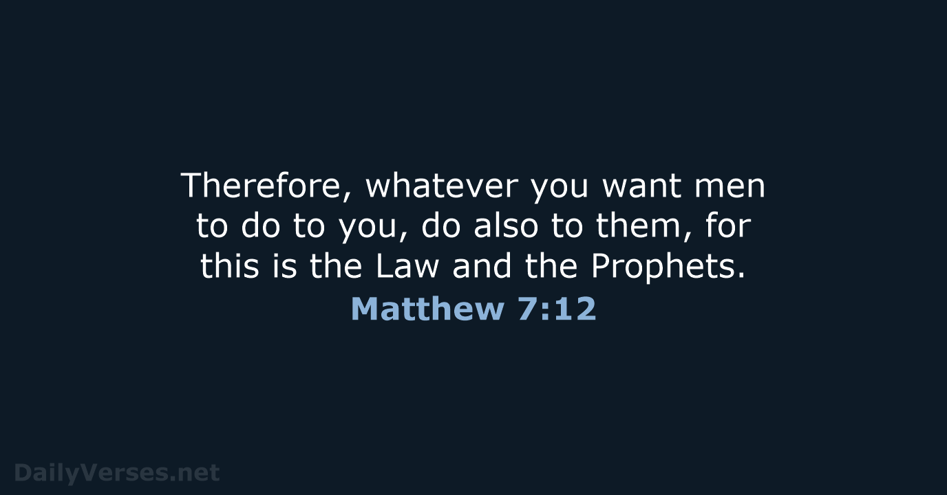 Matthew 7:12 - NKJV