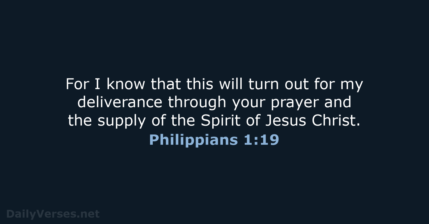 Philippians 1:19 - NKJV