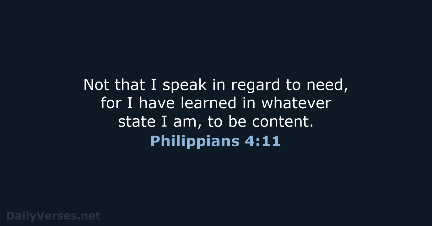 Philippians 4:11 - NKJV