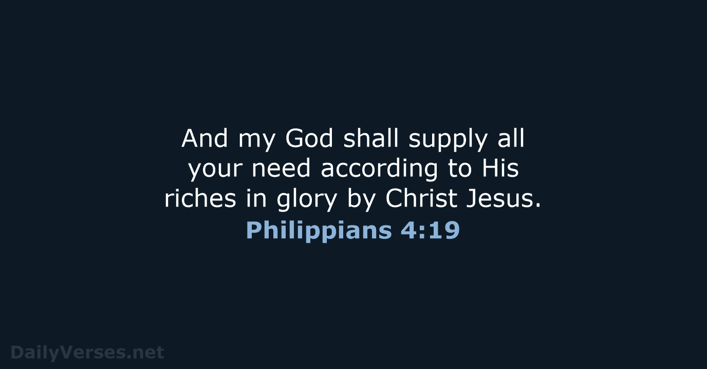 Philippians 4:19 - NKJV
