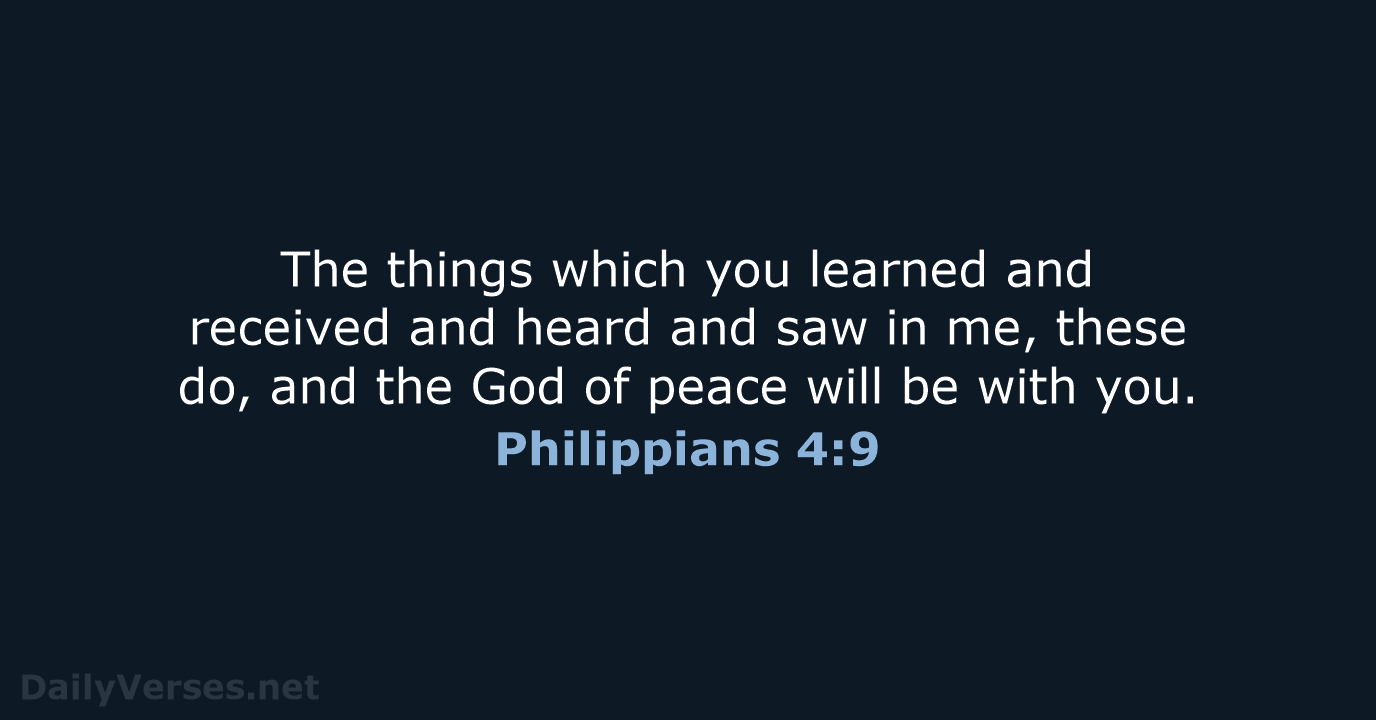 Philippians 4:9 - NKJV