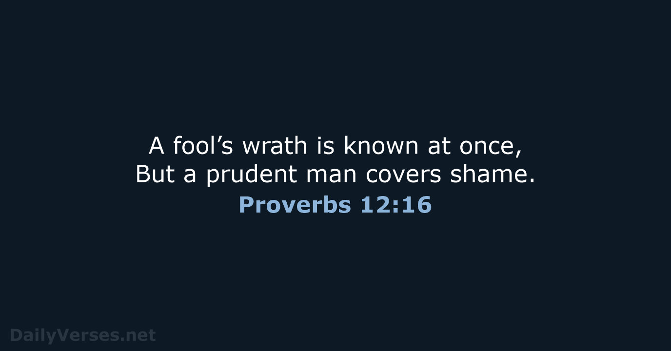 Proverbs 12:16 - NKJV