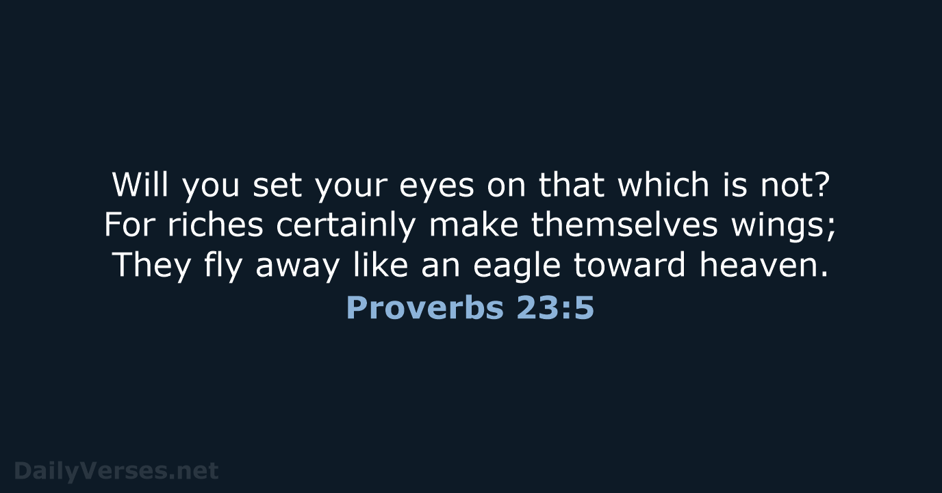 Proverbs 23:5 - NKJV