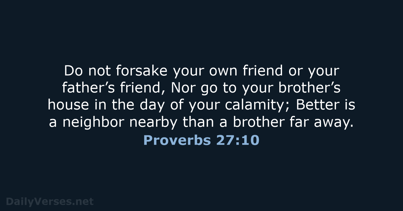 proverbs 27 9 10 niv