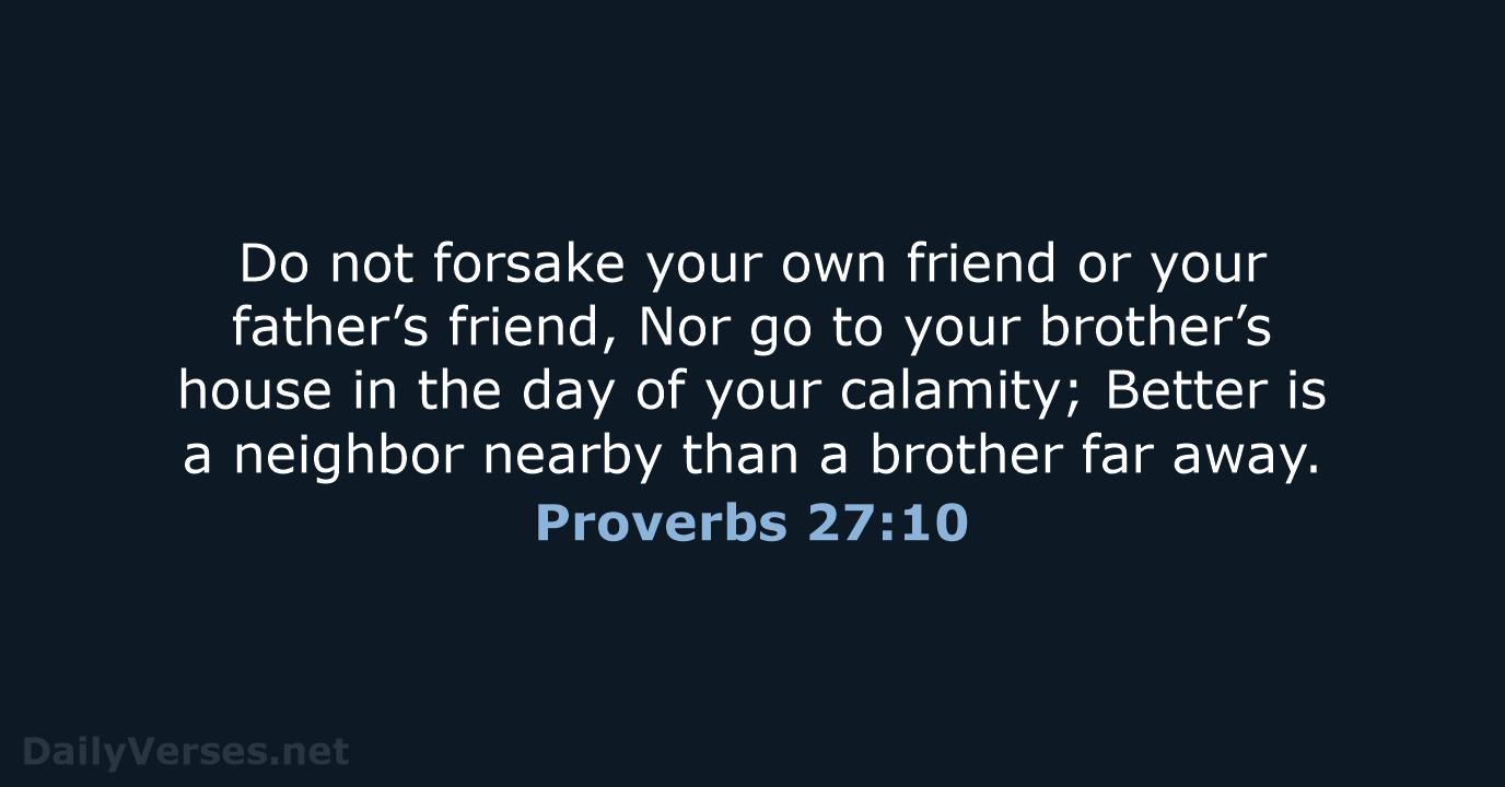 Proverbs 27 10 Bible Verse NKJV DailyVerses