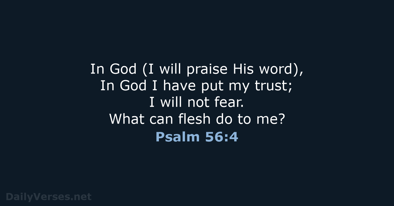 August 8 2022 Bible Verse Of The Day NKJV Psalm 56 4 