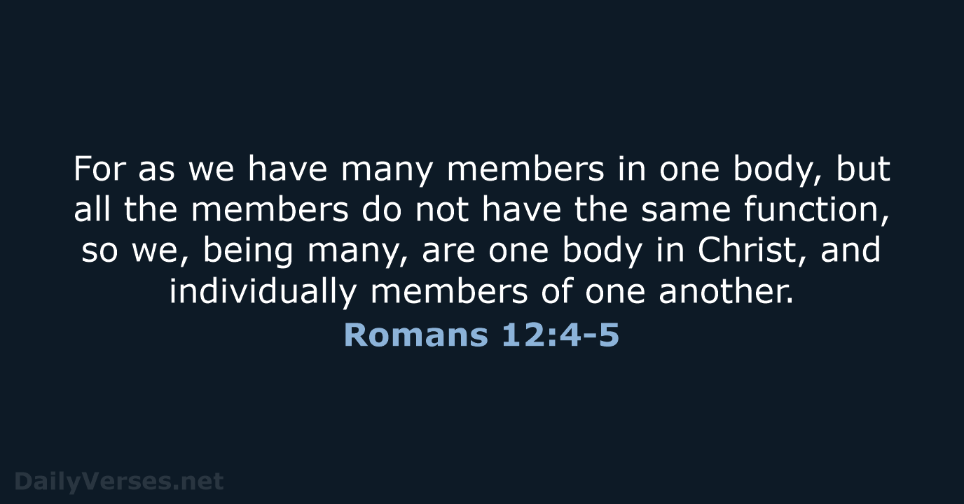 July 24 2020 Bible Verse Of The Day NKJV Romans 12 4 5 