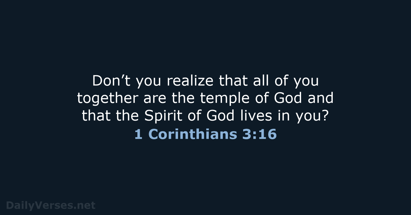 1 Corinthians 3:16 - NLT