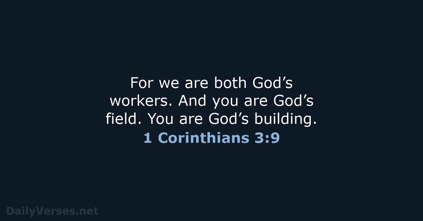 For we are both God’s workers. And you are God’s field. You… 1 Corinthians 3:9