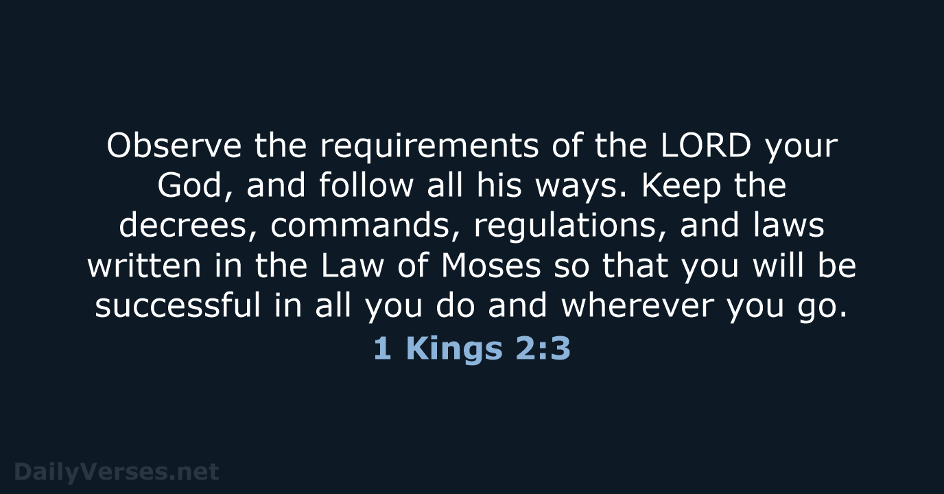 1 Kings 2:3 - NLT