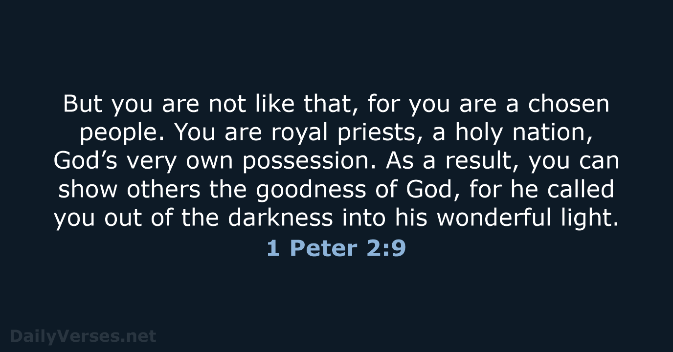 1 Peter 2 9 Bible Verse NLT DailyVerses