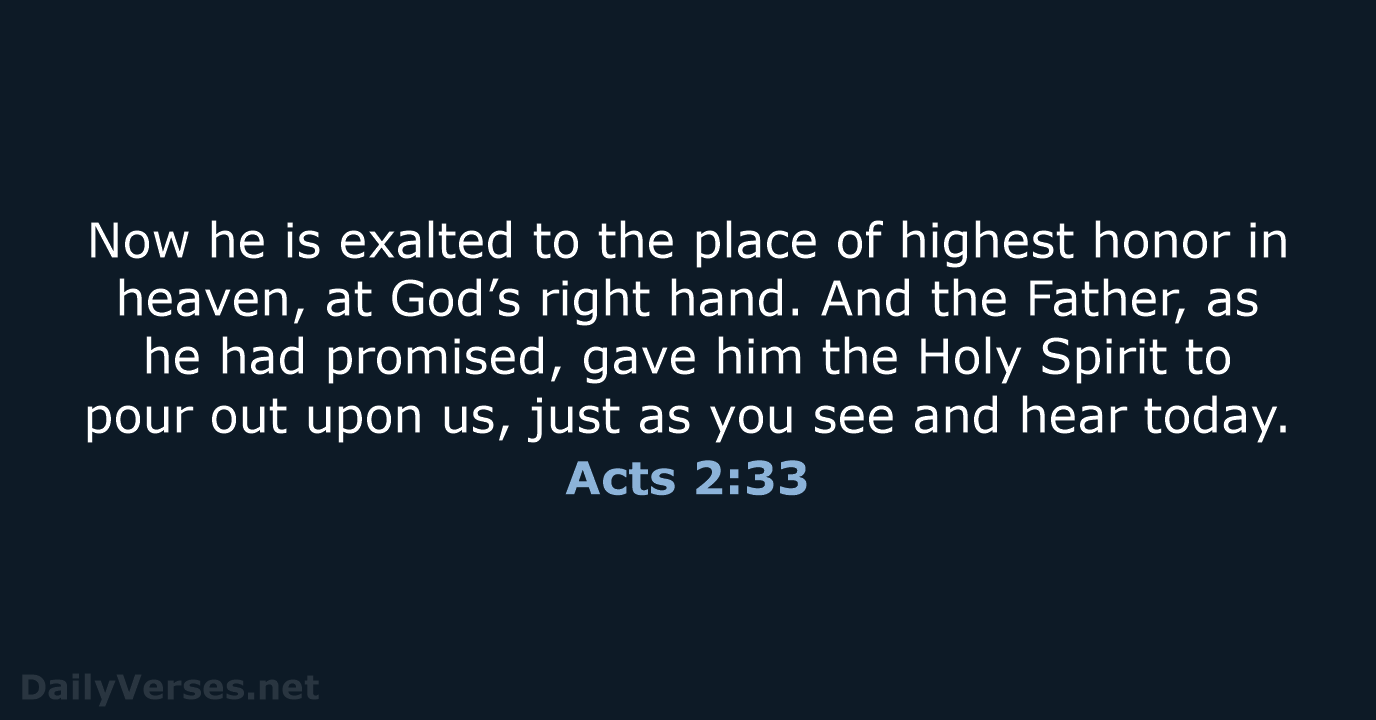 Acts 2:33 - NLT