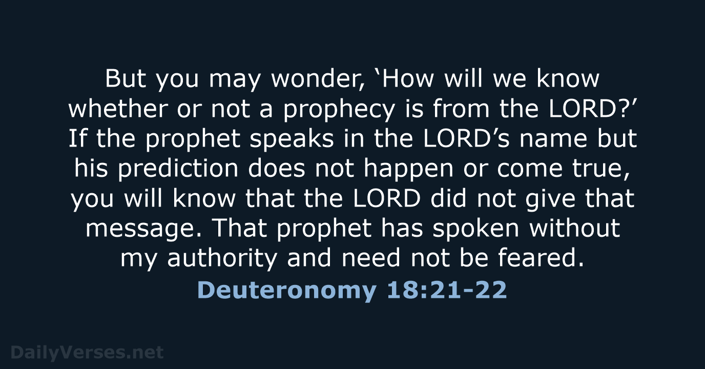Deuteronomy 18:21-22 - NLT