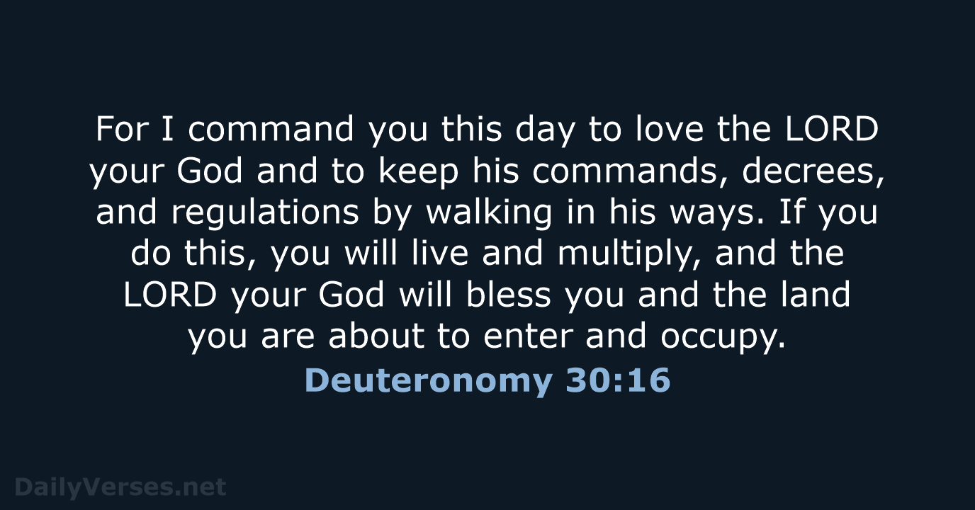 Deuteronomy 30:16 - NLT