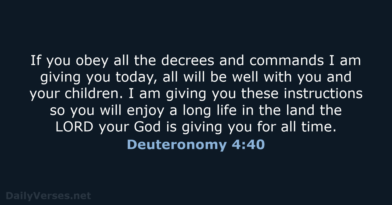 Deuteronomy 4:40 - NLT