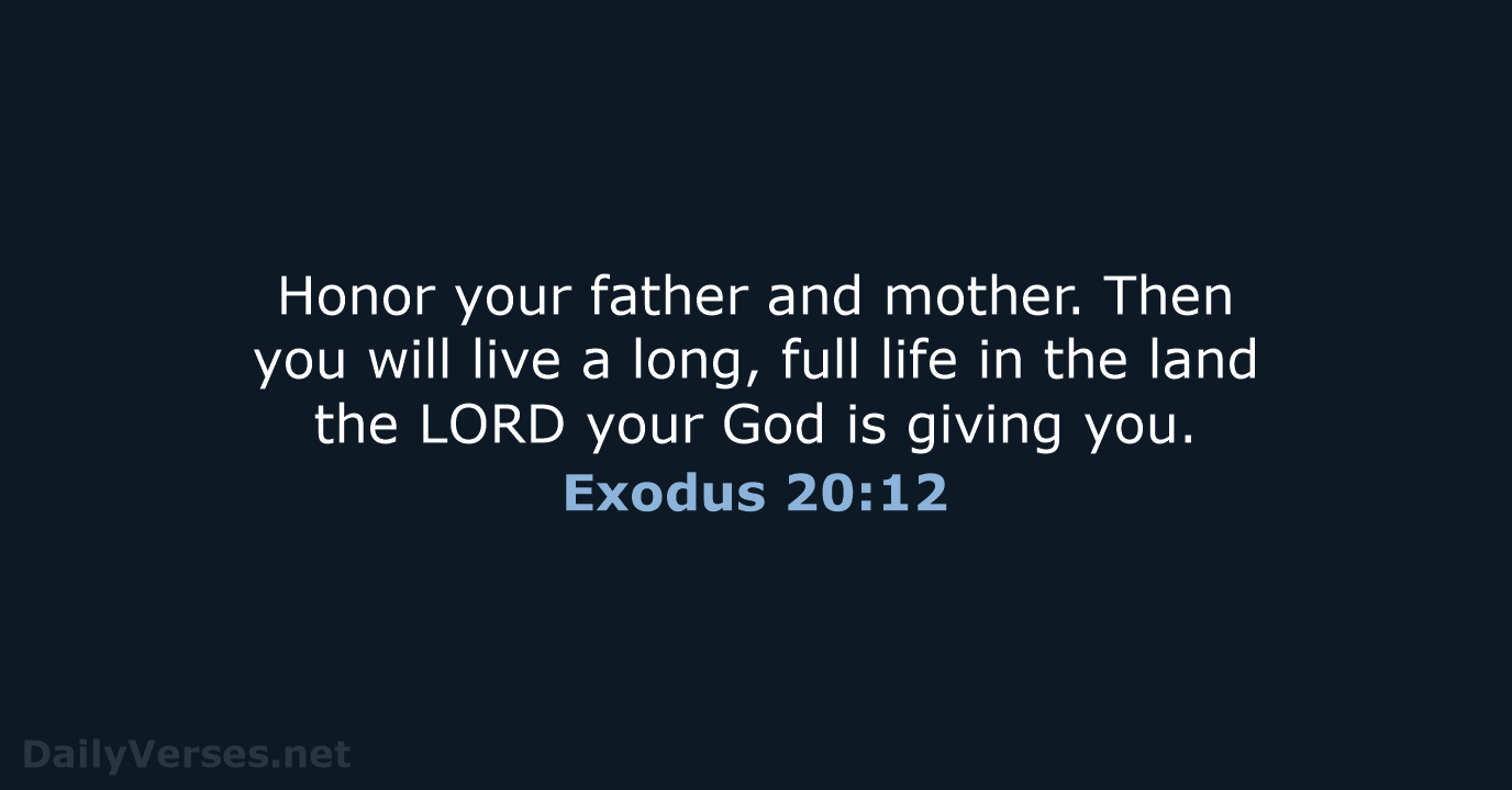Exodus 20:12 - NLT