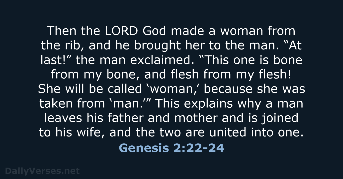 Genesis 2 22 24 Bible Verse NLT DailyVerses