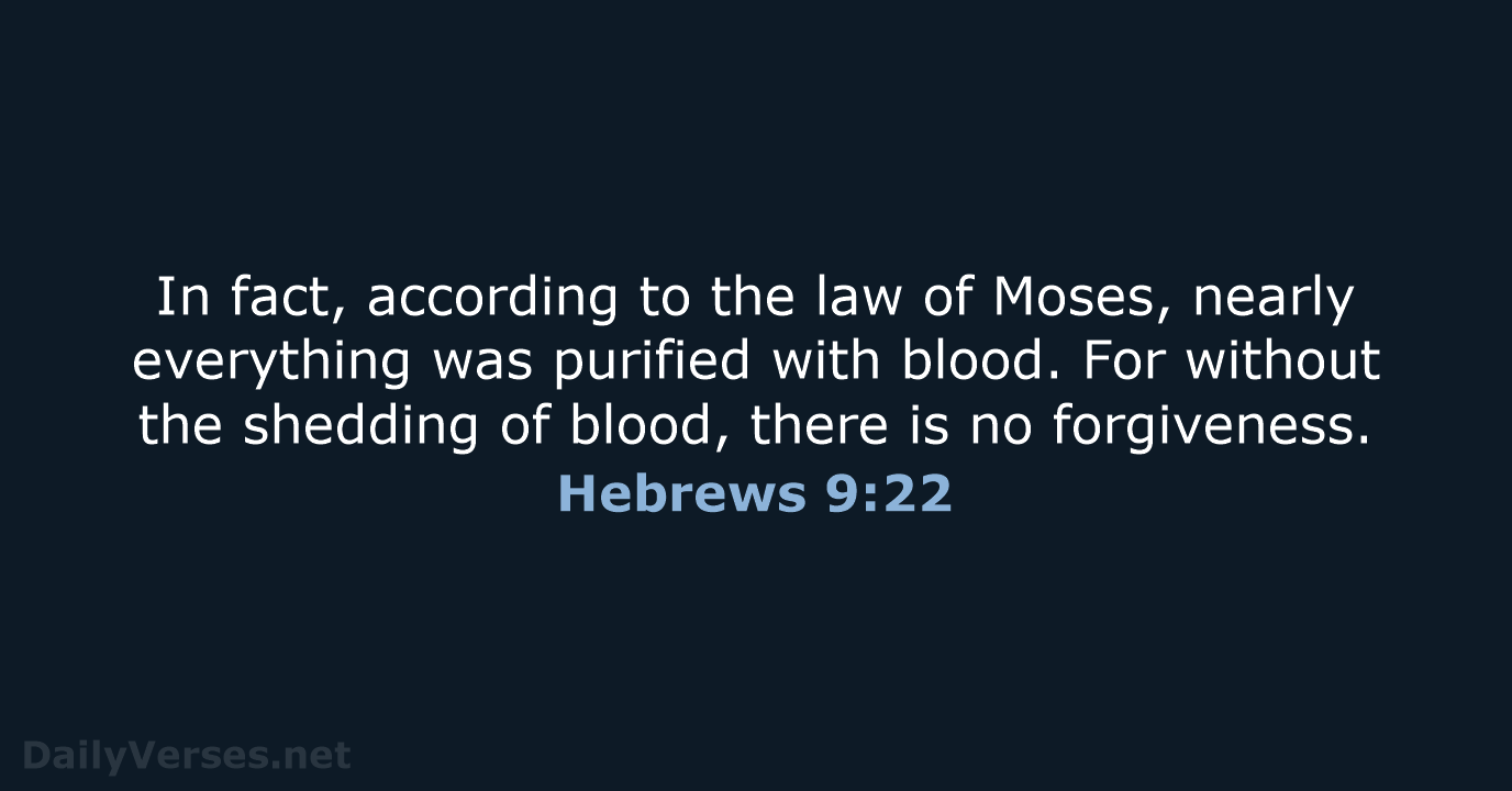 April 15, 2024 - Bible verse of the day (NLT) - Hebrews 9:22 ...