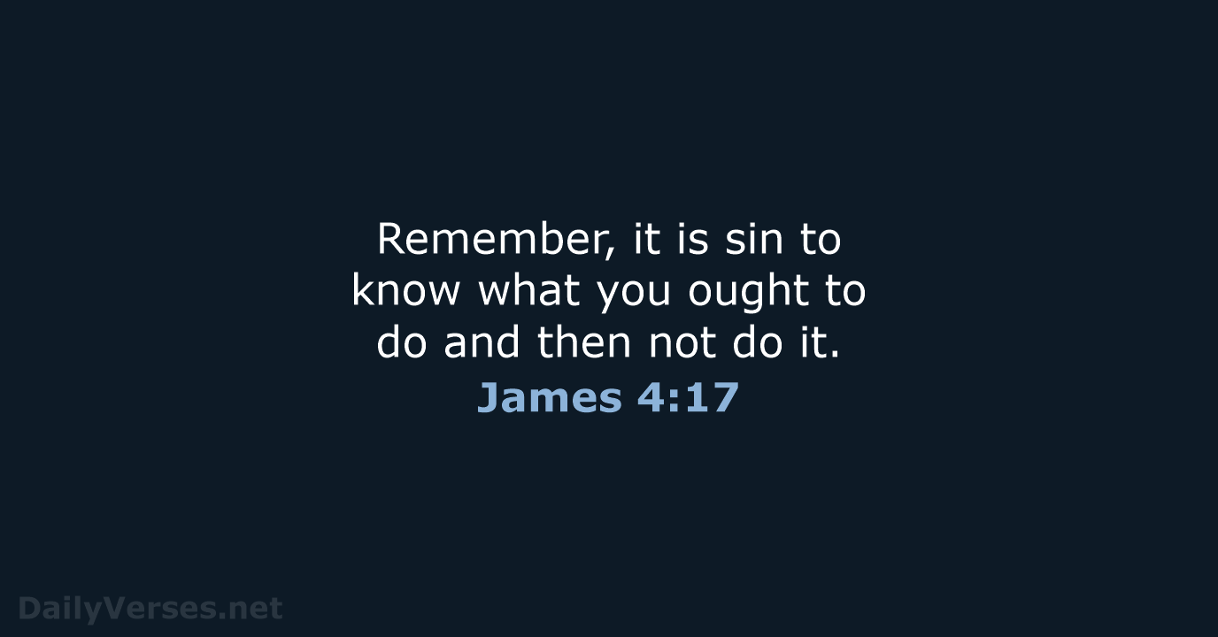 James 4:17 - NLT