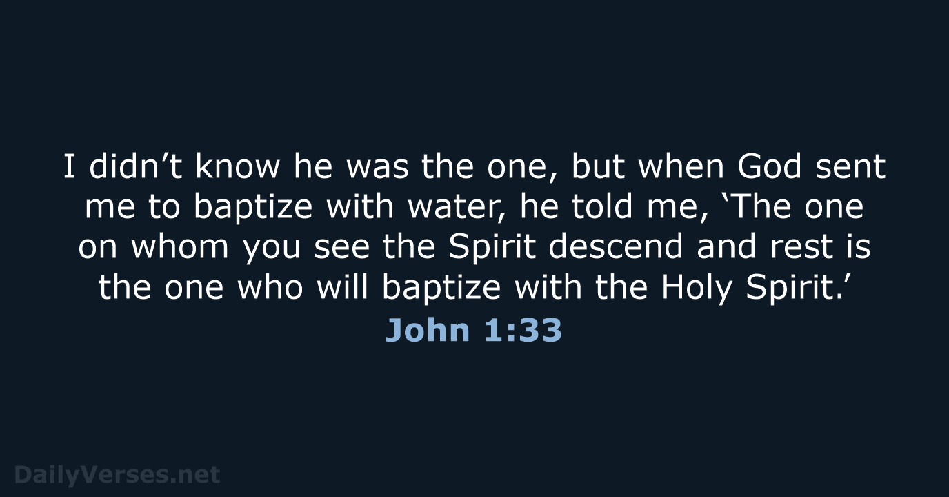 John 1:33 - NLT