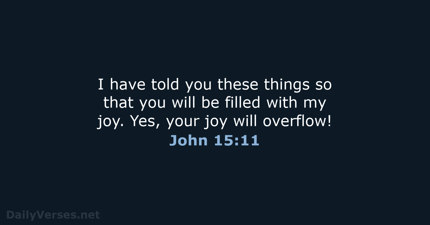 I have told you these things so that you will be filled… John 15:11