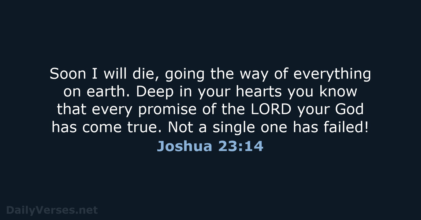 Joshua 23:14 - NLT