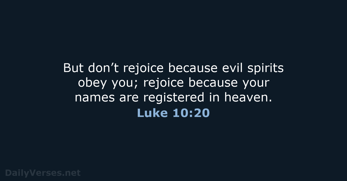 Luke 10 20 Bible Verse NLT DailyVerses